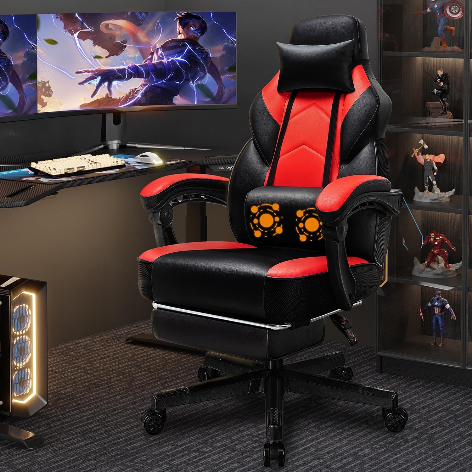 Gaming Chair with Footrest, Ma - Massage review and price
