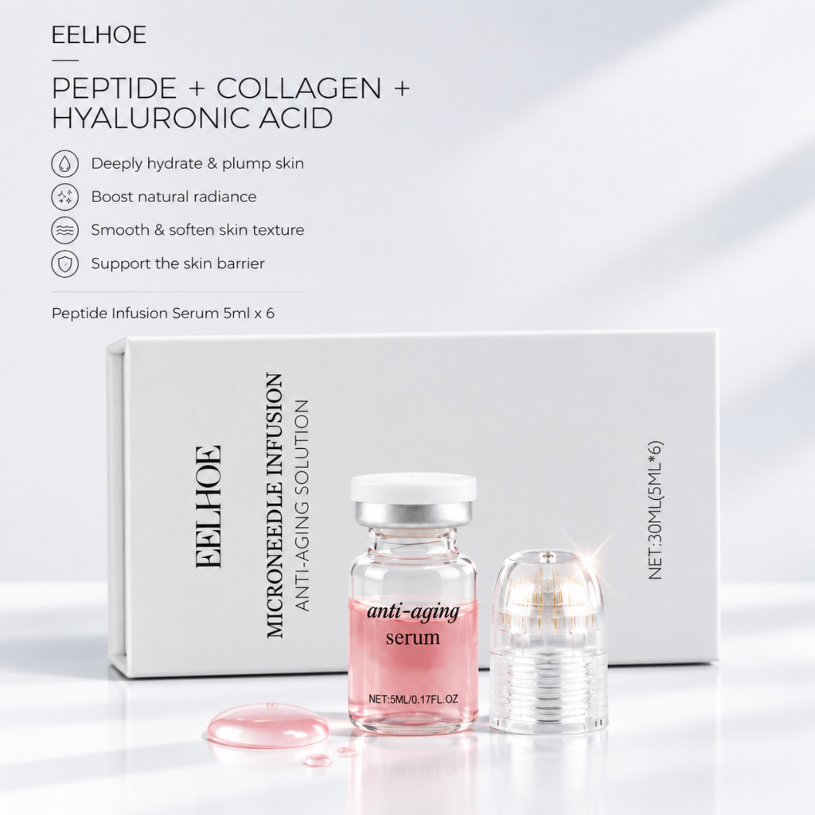 0.2mm Microneedle Serum Kit 6  - Hyaluronic Acid Facial Serum review and price